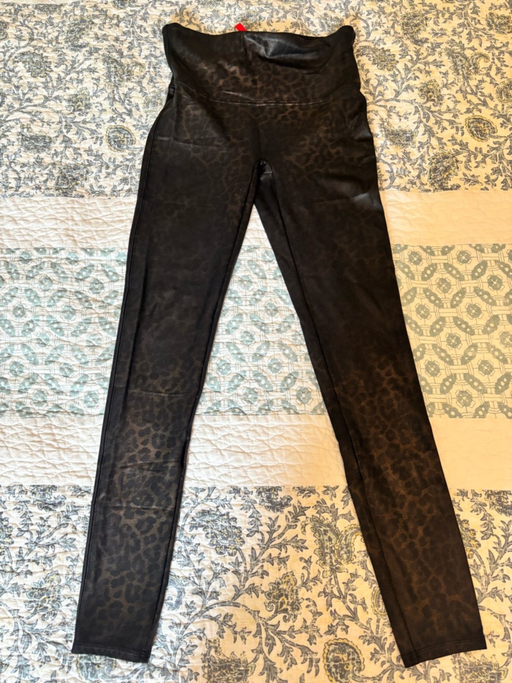 Spanx Faux Leather Leopard Print High-Waist Leggings